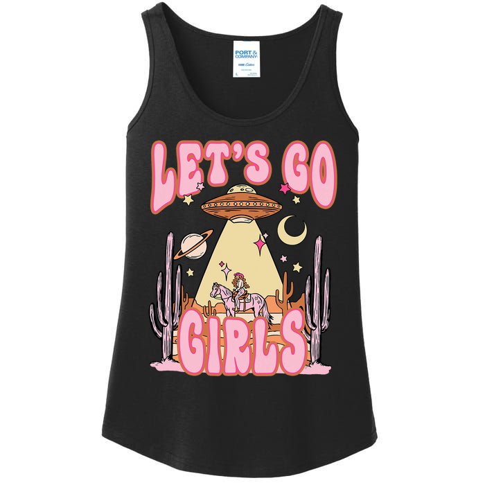 Lets Go Western Space Desert Cowgirl Bachelorette Ladies Essential Tank