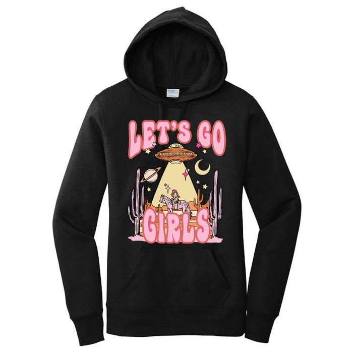 Lets Go Western Space Desert Cowgirl Bachelorette Women's Pullover Hoodie