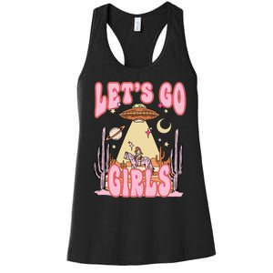 Lets Go Western Space Desert Cowgirl Bachelorette Women's Racerback Tank