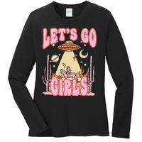 Lets Go Western Space Desert Cowgirl Bachelorette Ladies Long Sleeve Shirt