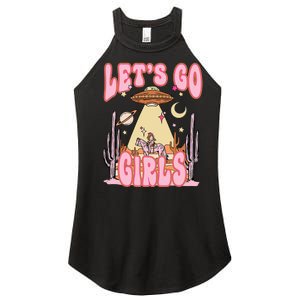 Lets Go Western Space Desert Cowgirl Bachelorette Women's Perfect Tri Rocker Tank