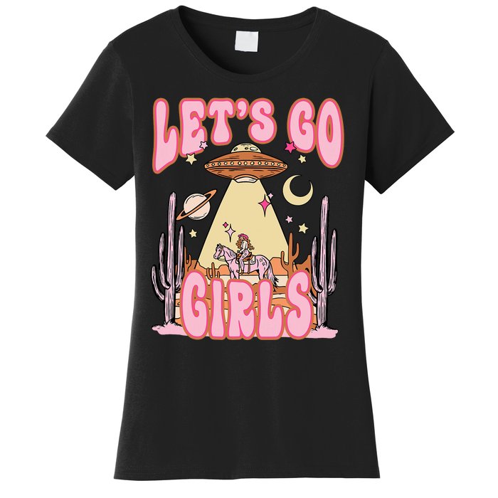 Lets Go Western Space Desert Cowgirl Bachelorette Women's T-Shirt