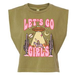 Lets Go Western Space Desert Cowgirl Bachelorette Garment-Dyed Women's Muscle Tee