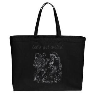 Let's Get Weird Dancing Frogs Drugs Fairy Tale Strange Dream Cotton Canvas Jumbo Tote