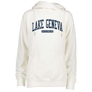 Lake Geneva Wisconsin Wi College University Style Womens Funnel Neck Pullover Hood