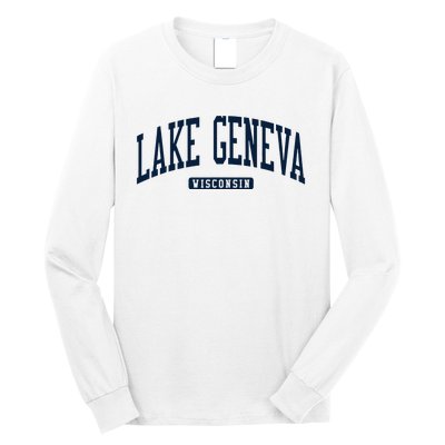 Lake Geneva Wisconsin Wi College University Style Long Sleeve Shirt