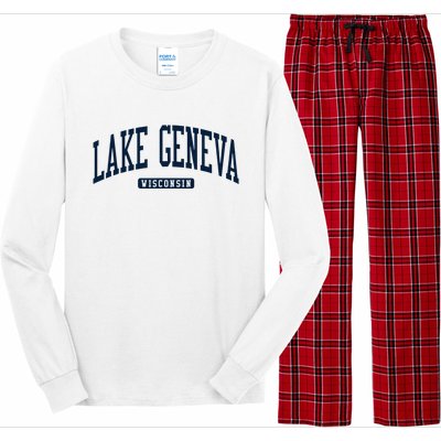 Lake Geneva Wisconsin Wi College University Style Long Sleeve Pajama Set