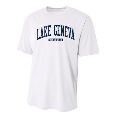 Lake Geneva Wisconsin Wi College University Style Performance Sprint T-Shirt