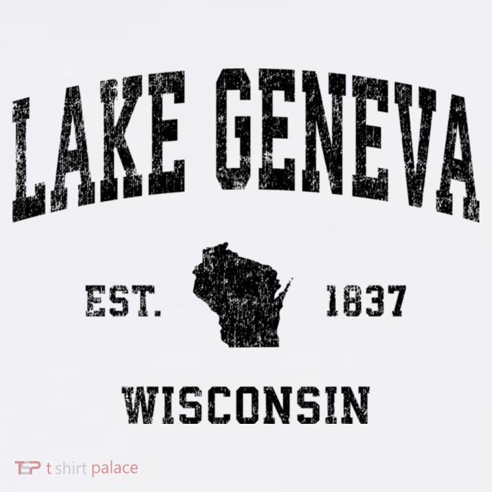 Lake Geneva Wisconsin Wi Vintage Established Sports Design Tall T-Shirt