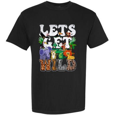 Lets Get Wild Print African Animal ZooKeeper Safari Party Garment-Dyed Heavyweight T-Shirt