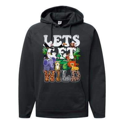 Lets Get Wild Print African Animal ZooKeeper Safari Party Performance Fleece Hoodie