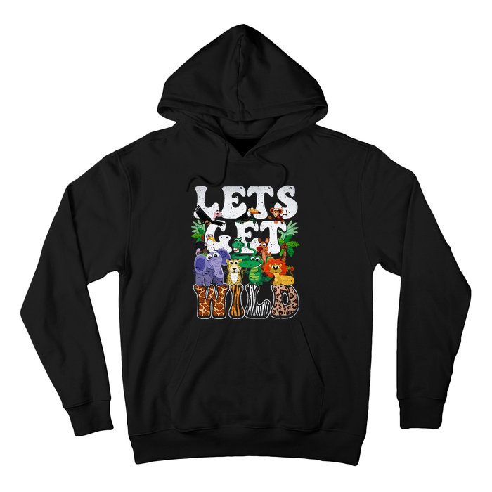 Lets Get Wild Print African Animal ZooKeeper Safari Party Hoodie