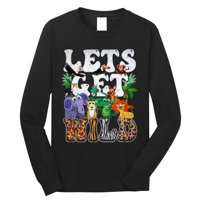 Lets Get Wild Print African Animal ZooKeeper Safari Party Long Sleeve Shirt