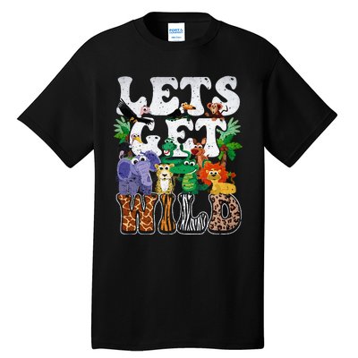 Lets Get Wild Print African Animal ZooKeeper Safari Party Tall T-Shirt