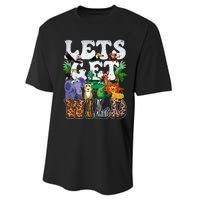 Lets Get Wild Print African Animal ZooKeeper Safari Party Performance Sprint T-Shirt