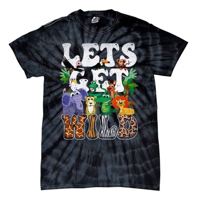 Lets Get Wild Print African Animal ZooKeeper Safari Party Tie-Dye T-Shirt