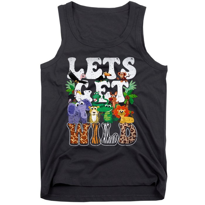 Lets Get Wild Print African Animal ZooKeeper Safari Party Tank Top