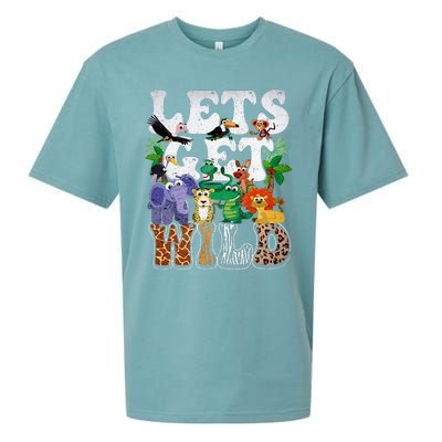 Lets Get Wild Print African Animal ZooKeeper Safari Party Sueded Cloud Jersey T-Shirt