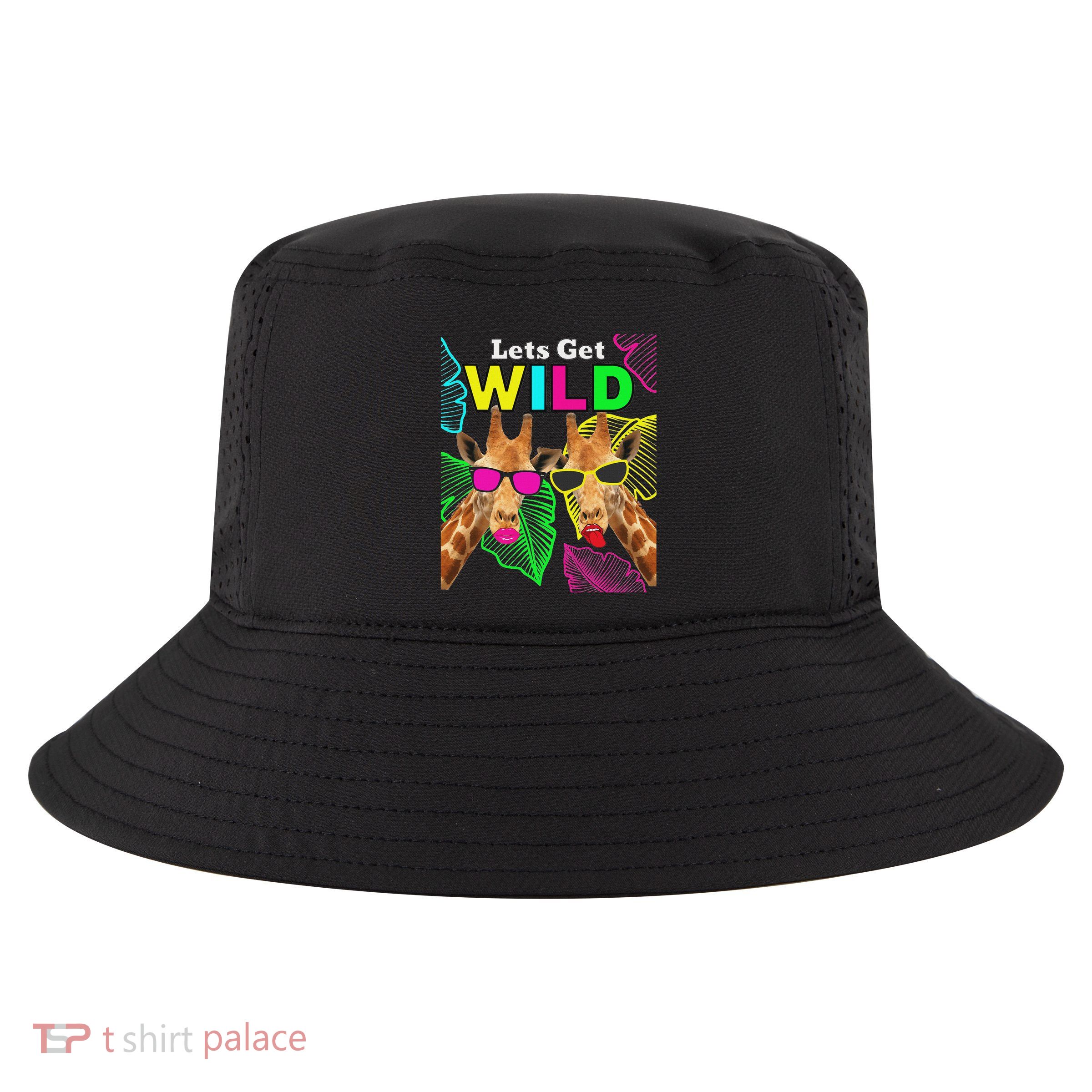 LetS Get Wild Zoo Animals Safari Party Giraffe With Glasses Cool Comfort Performance Bucket Hat