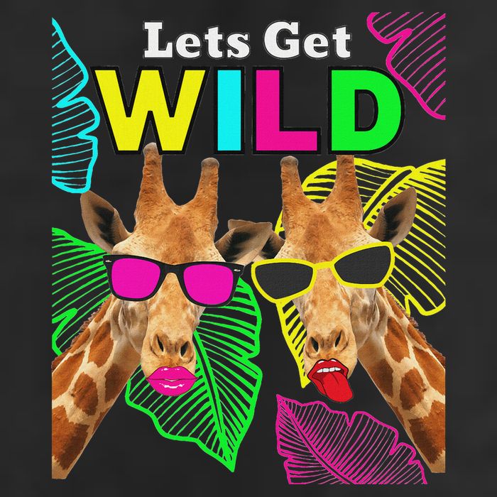LetS Get Wild Zoo Animals Safari Party Giraffe With Glasses Cool Comfort Performance Bucket Hat