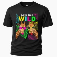 LetS Get Wild Zoo Animals Safari Party Giraffe With Glasses Cooling Performance Crew T-Shirt