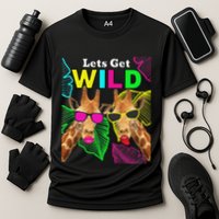 LetS Get Wild Zoo Animals Safari Party Giraffe With Glasses Cooling Performance Crew T-Shirt