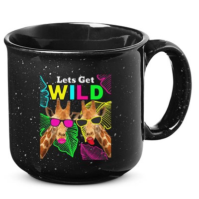 LetS Get Wild Zoo Animals Safari Party Giraffe With Glasses 15oz Campfire Ceramic Mug
