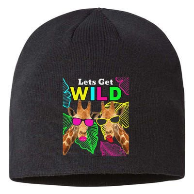 LetS Get Wild Zoo Animals Safari Party Giraffe With Glasses Sustainable Beanie