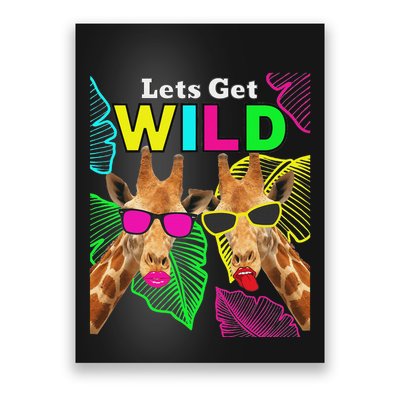 LetS Get Wild Zoo Animals Safari Party Giraffe With Glasses Poster