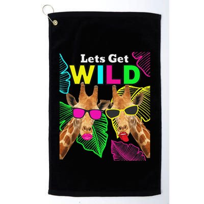LetS Get Wild Zoo Animals Safari Party Giraffe With Glasses Golf Towel