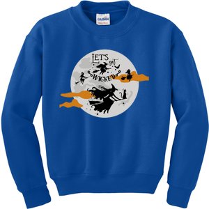 Lets Get Wicked Moon Flying Witches Cute Gift Kids Sweatshirt