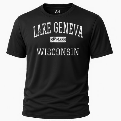 Lake Geneva Wisconsin Wi Vintage Cooling Performance Crew T-Shirt