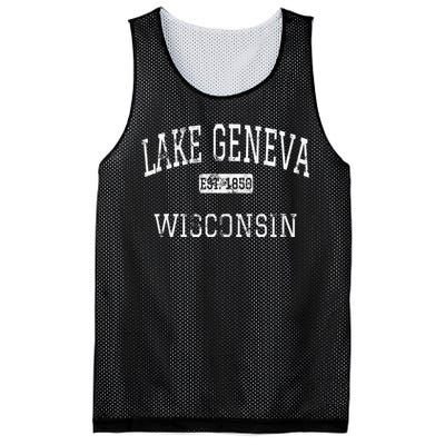 Lake Geneva Wisconsin Wi Vintage Mesh Reversible Basketball Jersey Tank