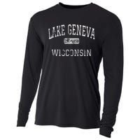 Lake Geneva Wisconsin Wi Vintage Cooling Performance Long Sleeve Crew