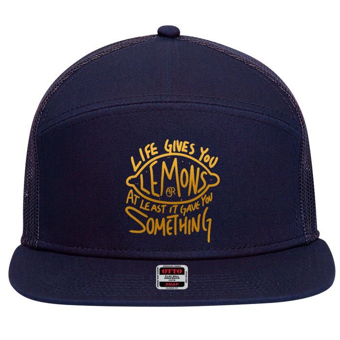 Live Gives You Lemon Air At Least It Gave You Something 7 Panel Mesh Trucker Snapback Hat