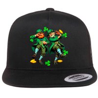 Leprechaun Gridd Y Dance St Patricks Day Flat Bill Trucker Hat