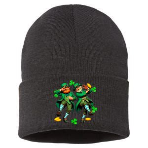 Leprechaun Gridd Y Dance St Patricks Day Sustainable Knit Beanie