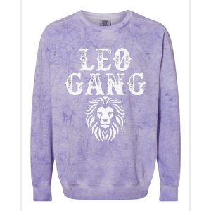 Leo gang Zodiac Sign astrology July August Birthday Leo Colorblast Crewneck Sweatshirt