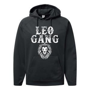 Leo gang Zodiac Sign astrology July August Birthday Leo Performance Fleece Hoodie