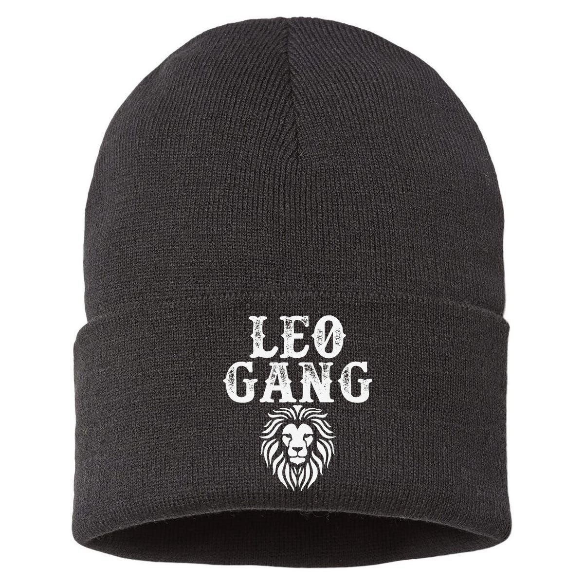Leo gang Zodiac Sign astrology July August Birthday Leo Sustainable Knit Beanie