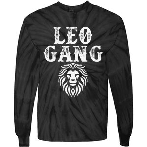 Leo gang Zodiac Sign astrology July August Birthday Leo Tie-Dye Long Sleeve Shirt