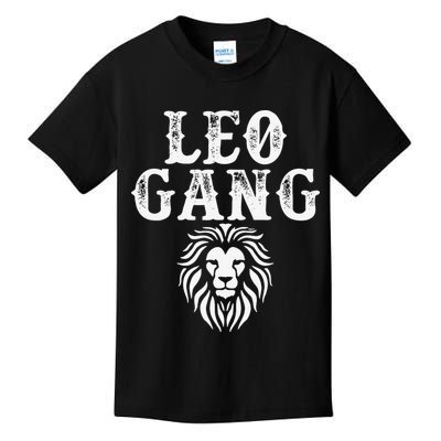 Leo gang Zodiac Sign astrology July August Birthday Leo Kids T-Shirt