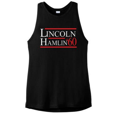 Lincoln Hamlin 60 Campaign Republican Democrat Ladies PosiCharge Tri-Blend Wicking Tank