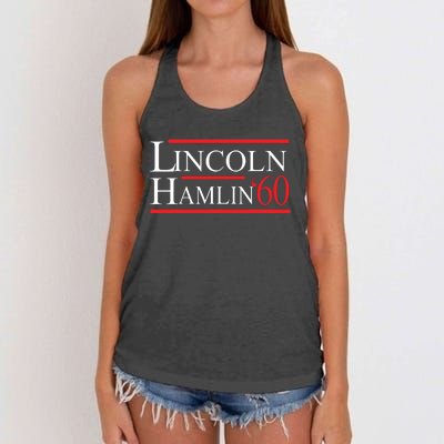 Lincoln Hamlin 60 Campaign Republican Democrat Women's Knotted Racerback Tank