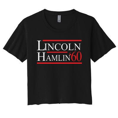 Lincoln Hamlin 60 Campaign Republican Democrat Women's Crop Top Tee