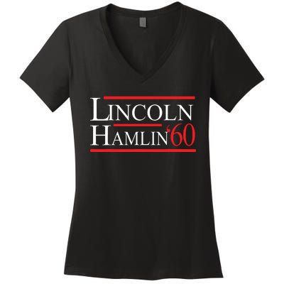 Lincoln Hamlin 60 Campaign Republican Democrat Women's V-Neck T-Shirt