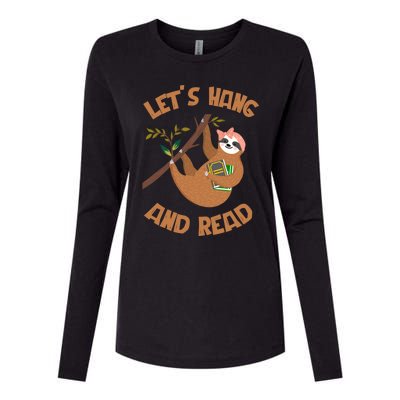 Lets Hang And Read Back To School Sloth Team Great Gift Womens Cotton Relaxed Long Sleeve T-Shirt