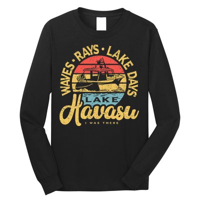 Lake Havasu Arizona Boat Sandbar Party Summer Vacation Long Sleeve Shirt