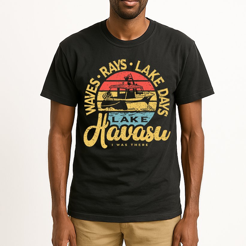 Lake Havasu Arizona Boat Sandbar Party Summer Vacation Tall T-Shirt