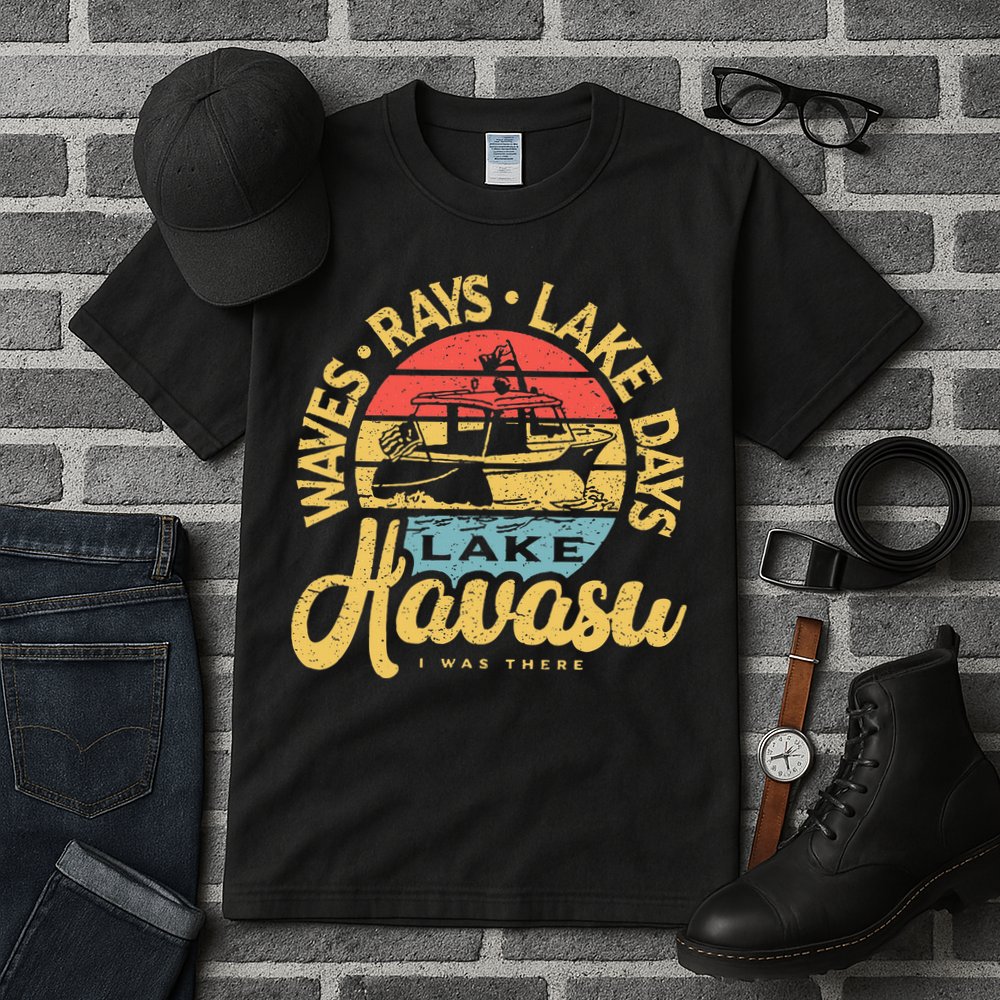 Lake Havasu Arizona Boat Sandbar Party Summer Vacation Tall T-Shirt